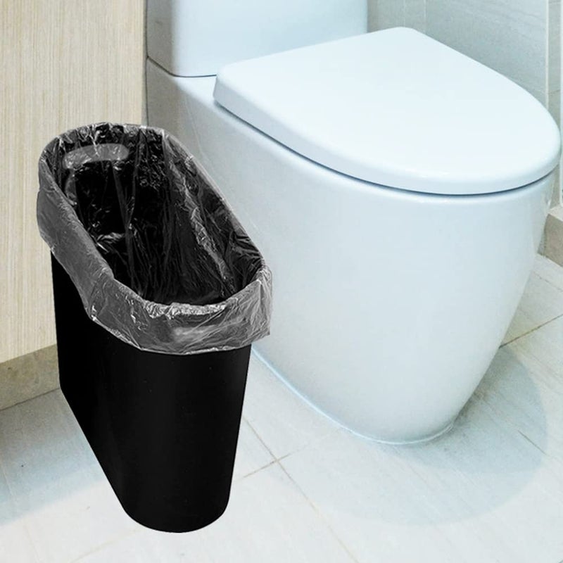 ROYFACC Small Trash Can Plastic Bathroom Wastebasket 3.2 Gallon Slim Garbage Container Bin with Handle for Home Kitchen Bathroom Bedroom Office, 2 Pack (Black) - Image 3